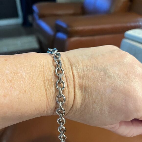 Salvatore Ferragamo silver heart chunky bracelet - Picture 6 of 6